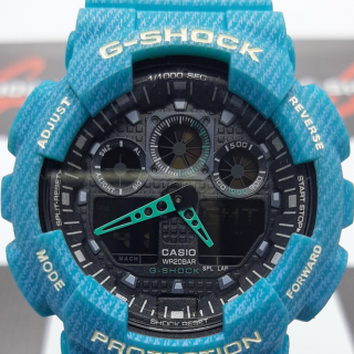 G-Shock Automático Azul com Fundo Preto