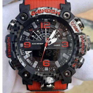 G-Shock Mud Resist com Pulseira Vermelha e Detalhes Pretos