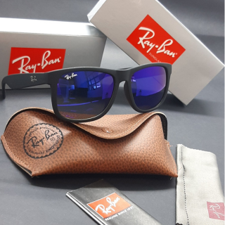 Ray Ban Justin Armação Preta com Lentes Azuis