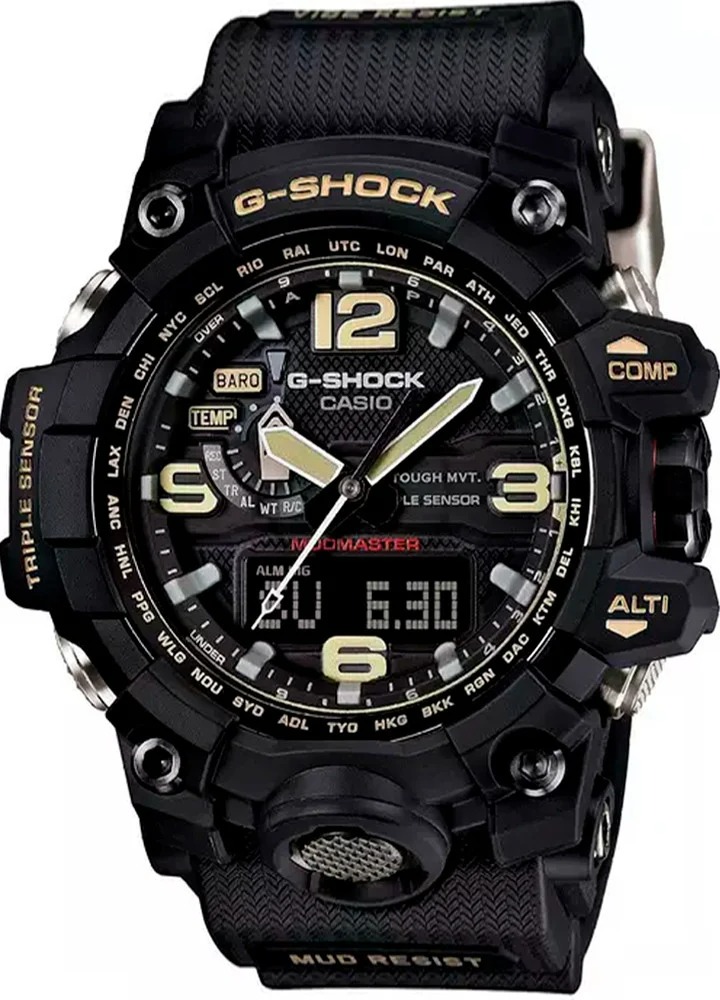 G-Shock Mud Resist Preto com Detalhes Dourados