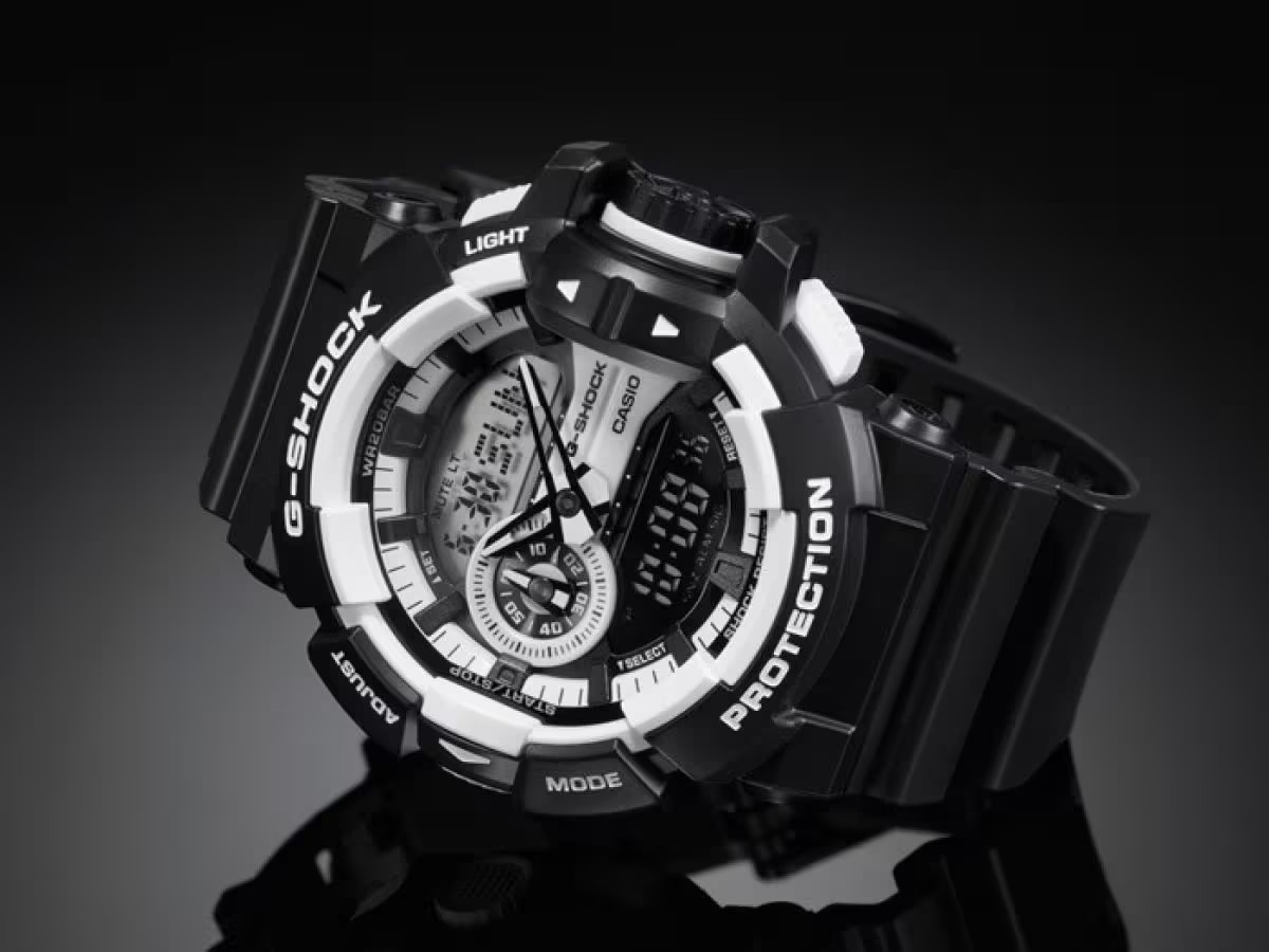 G-Shock Preto com Detalhes Brancos