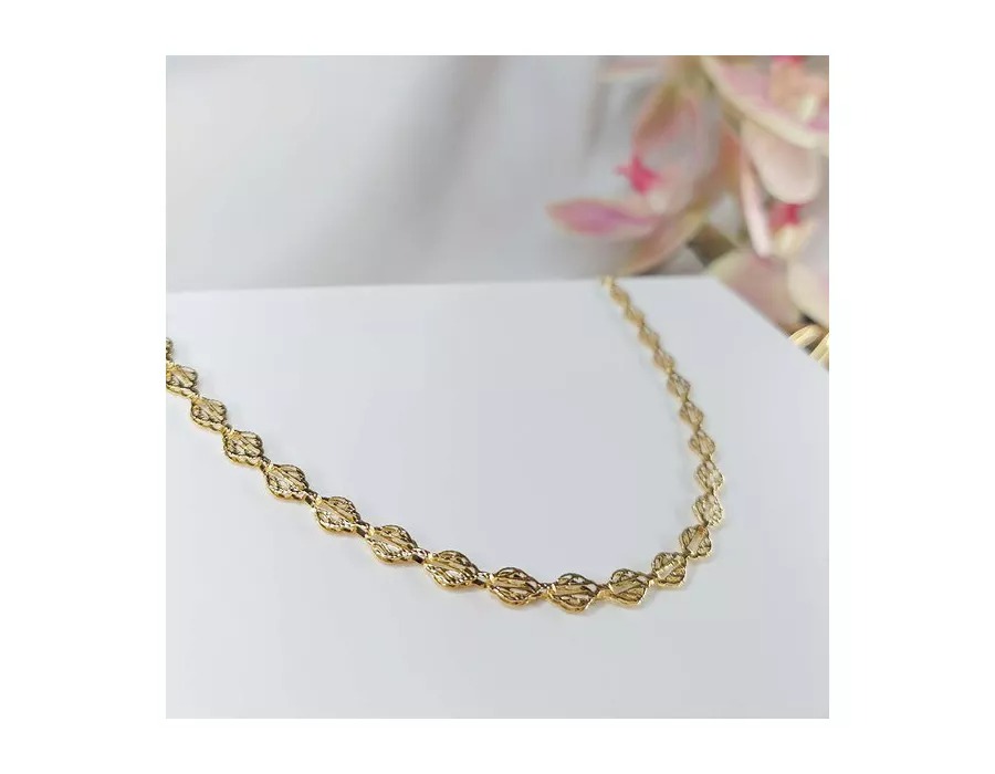 Choker com Folhas Banhado em Ouro 18k