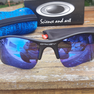 Óculos de Sol Oakley Flak armação preta e azul