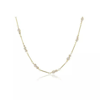 Colar Choker com Mini Pérolas na Corrente Banhado em Ouro 18k