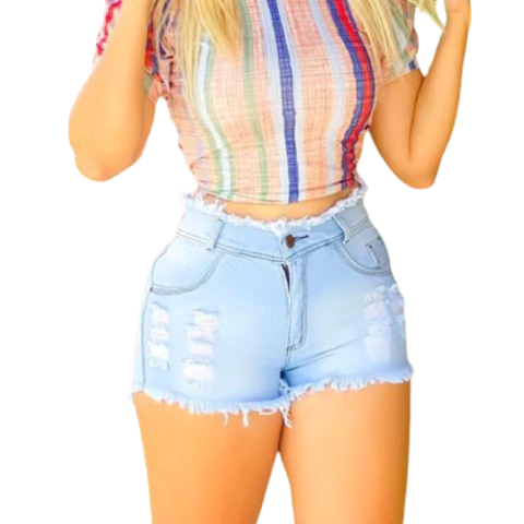 Short Jeans Lavagem Clara