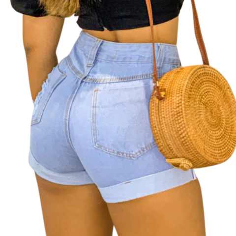 Shorts Jeans Bermuda Hot Pants Destroeyd Tendencia