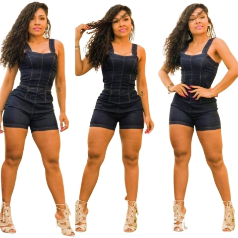 Macaquinho Jeans C Lycra Escuro1