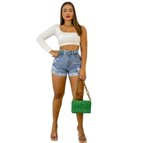 Short Jeans Lavagem Turva S Lycra