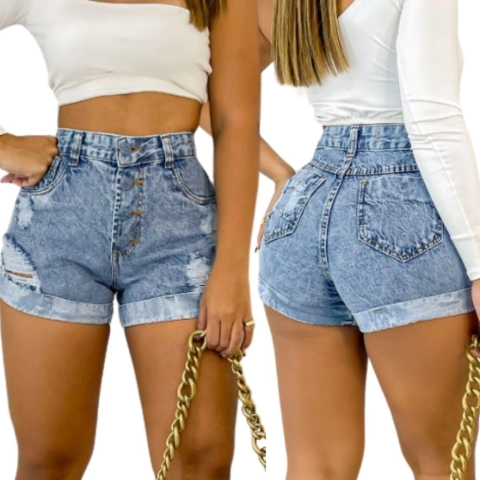 Short Jeans Lavagem Turva S Lycra
