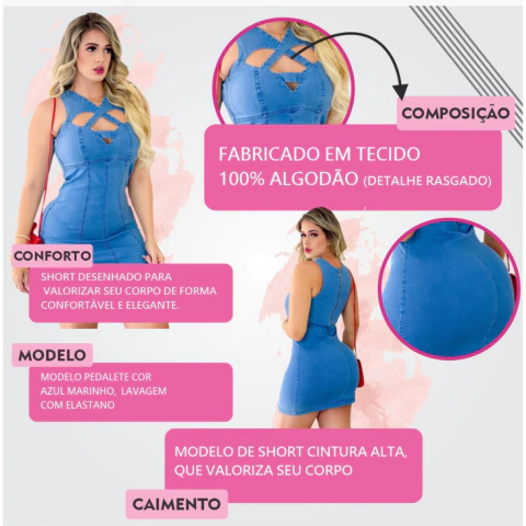 Vestido Jeans Lavagem Clara