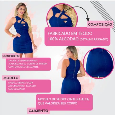 Vestido Jeans Lavagem Escura