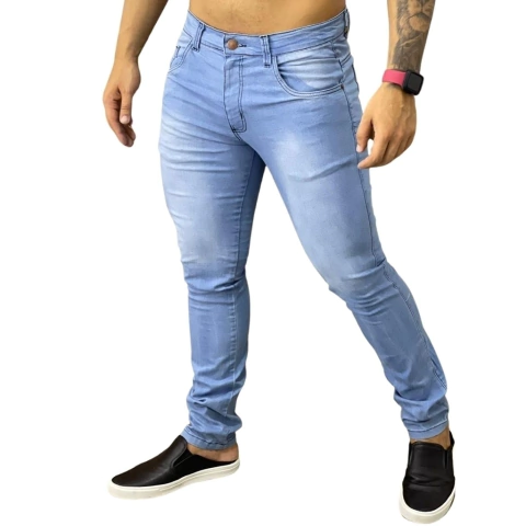 Calca Masculina Jeans Com Lycra