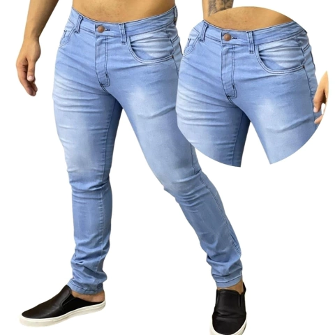 Calca Masculina Jeans Com Lycra