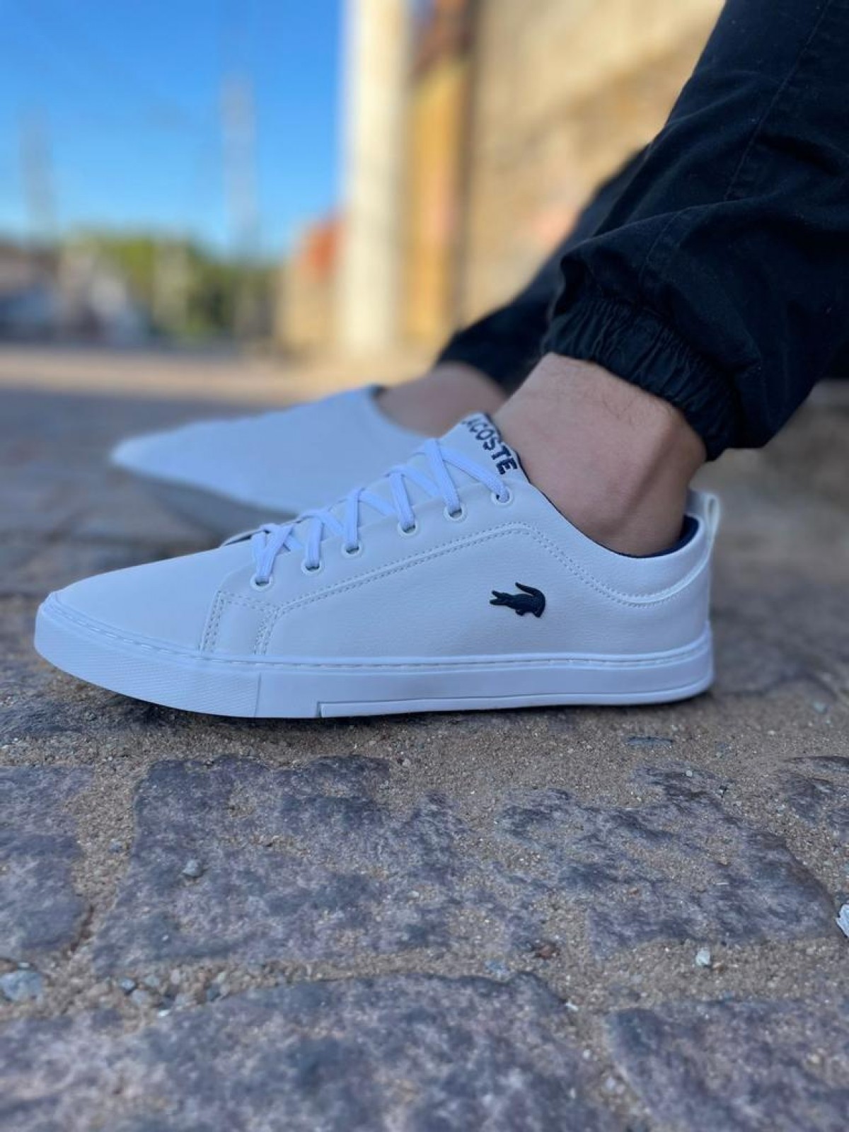 Tênis Casual Masculino Lacoste Branco/Azul