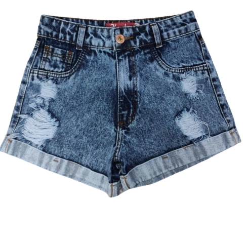 Bermuda Destroeyd Feminina Jeans Moda