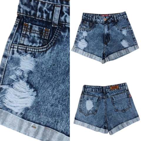 Bermuda Destroeyd Feminina Jeans Moda