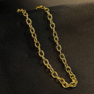 Choker Corrente Com Elos Ovalados Banhado em Ouro 18k