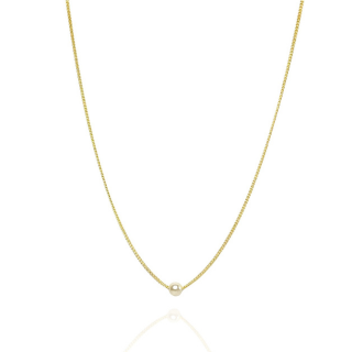 Choker Com Uma Pérola Banhado em Ouro 18k