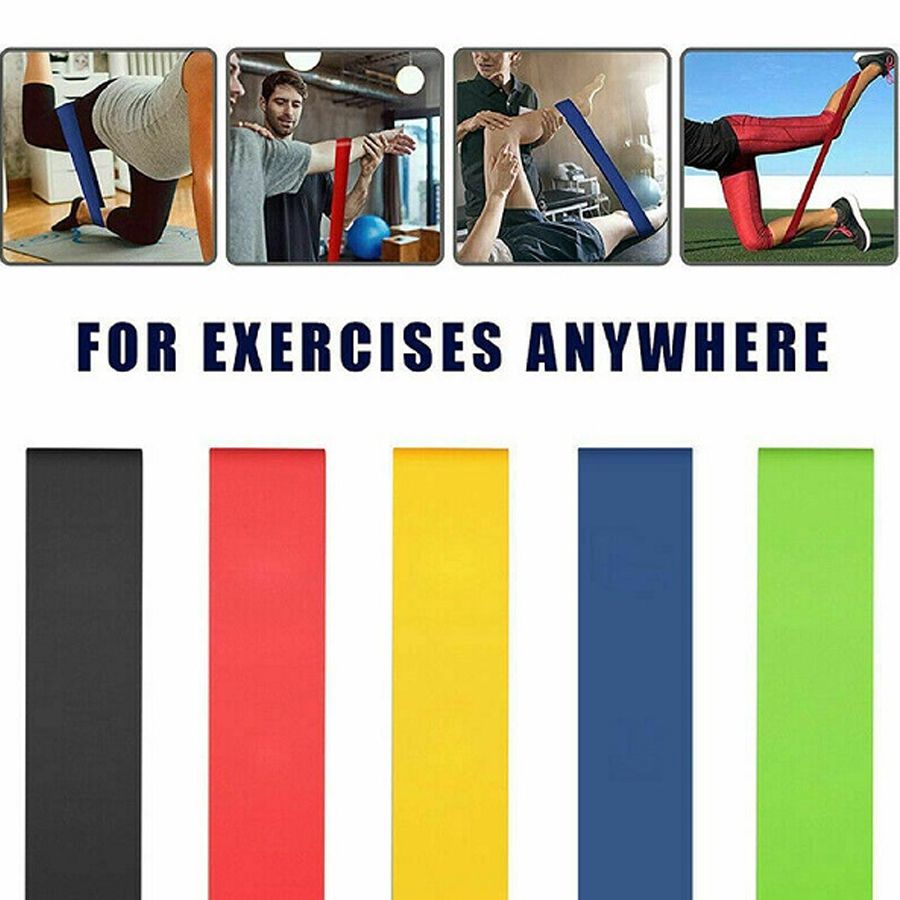 Kit Faixa Elástica Band Extensor 5 NÍveis Resistance Belt