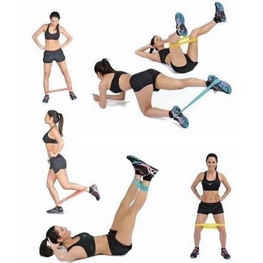 Kit Faixa Elástica Band Extensor 5 NÍveis Resistance Belt