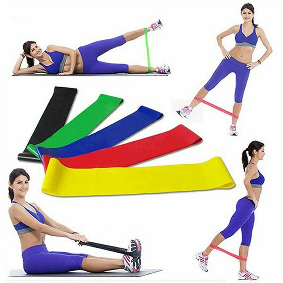 Kit Faixa Elástica Band Extensor 5 NÍveis Resistance Belt