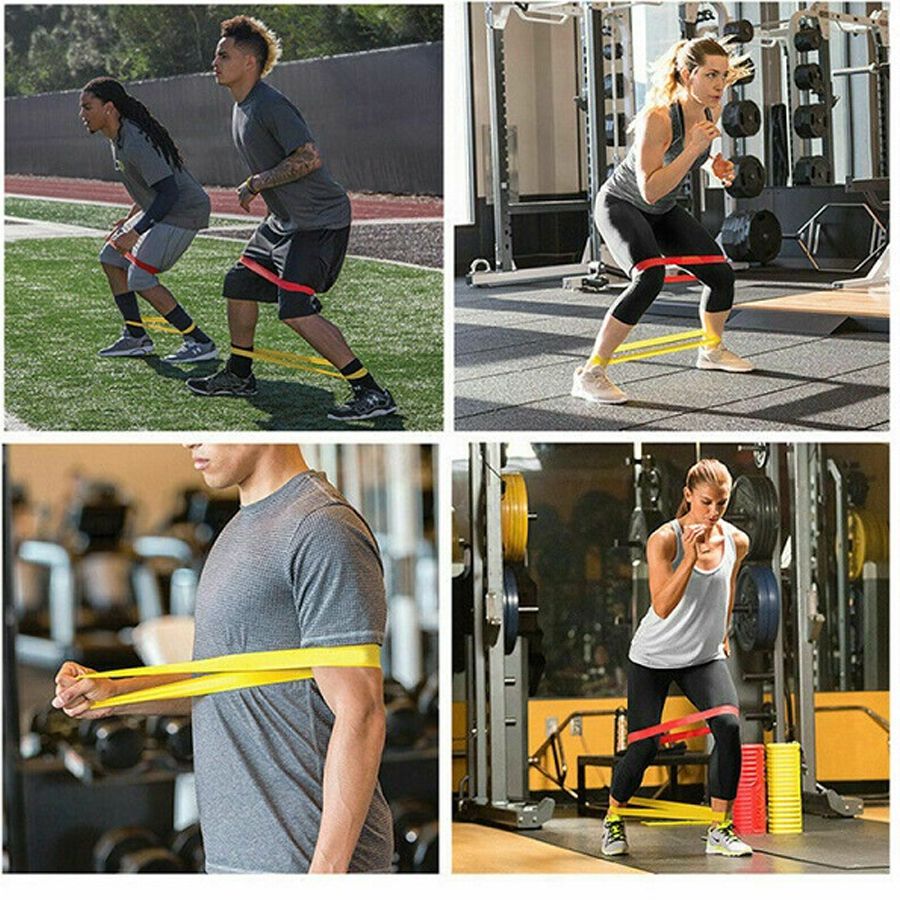 Kit Faixa Elástica Band Extensor 5 NÍveis Resistance Belt