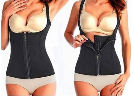 Cinta Modeladora Dupla Compressão Redutor Ziper Preto
