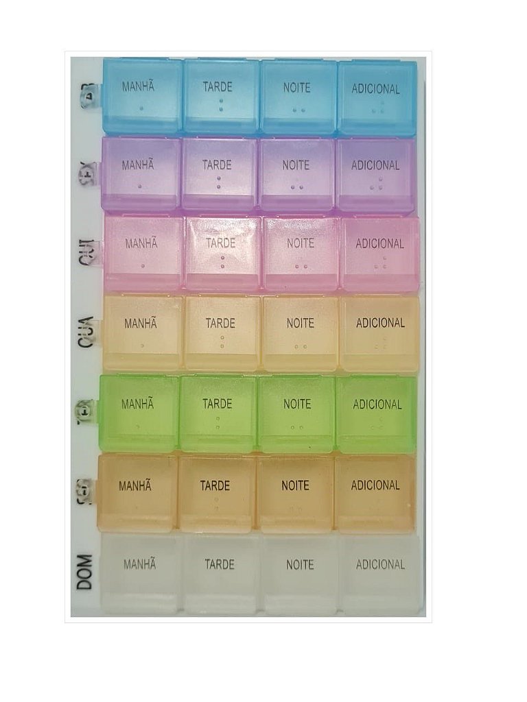 Porta Comprimidos Medicamento Semanal Dia Destacável