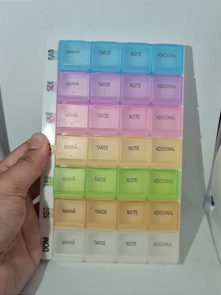 Porta Comprimidos Medicamento Semanal Dia Destacável