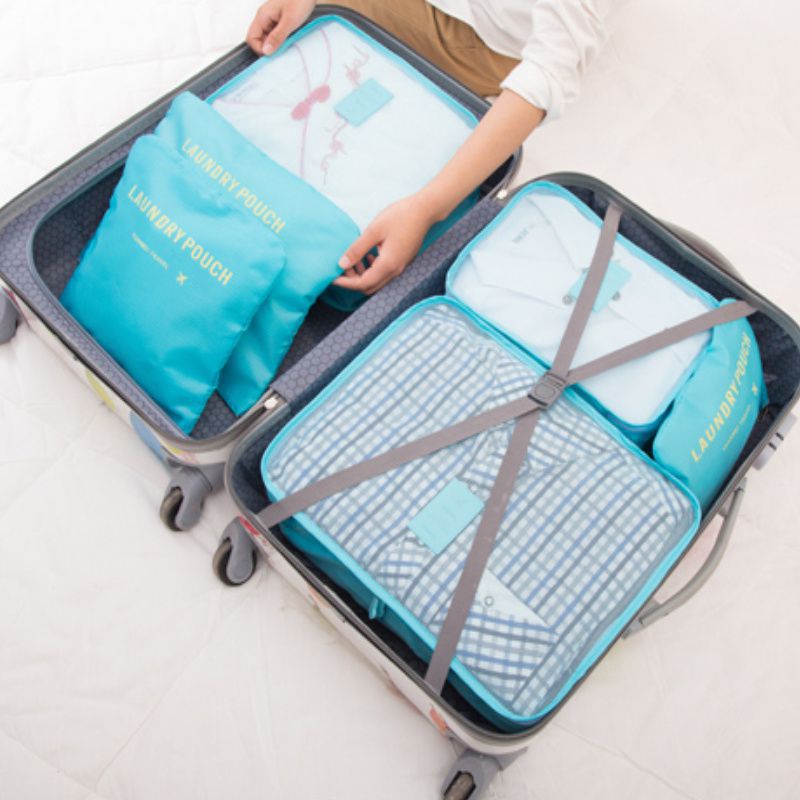 Organizador De Mala 6 Peças Nécessaire Viagem Bolsa Saco