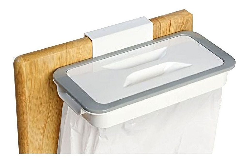 Lixeira De Cozinha Com Tampa Portatil Para Porta Cesto