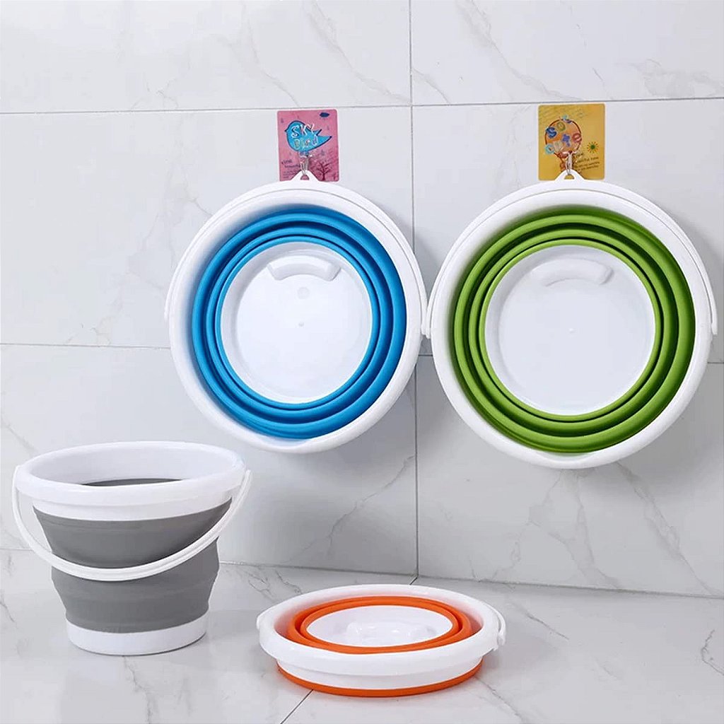 Balde Retratil Dobravel Silicone Portatil 10 Litros