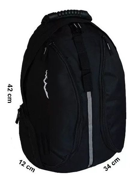 Mochila Unissex Resistente Preta Passeio Escolar Caminhada