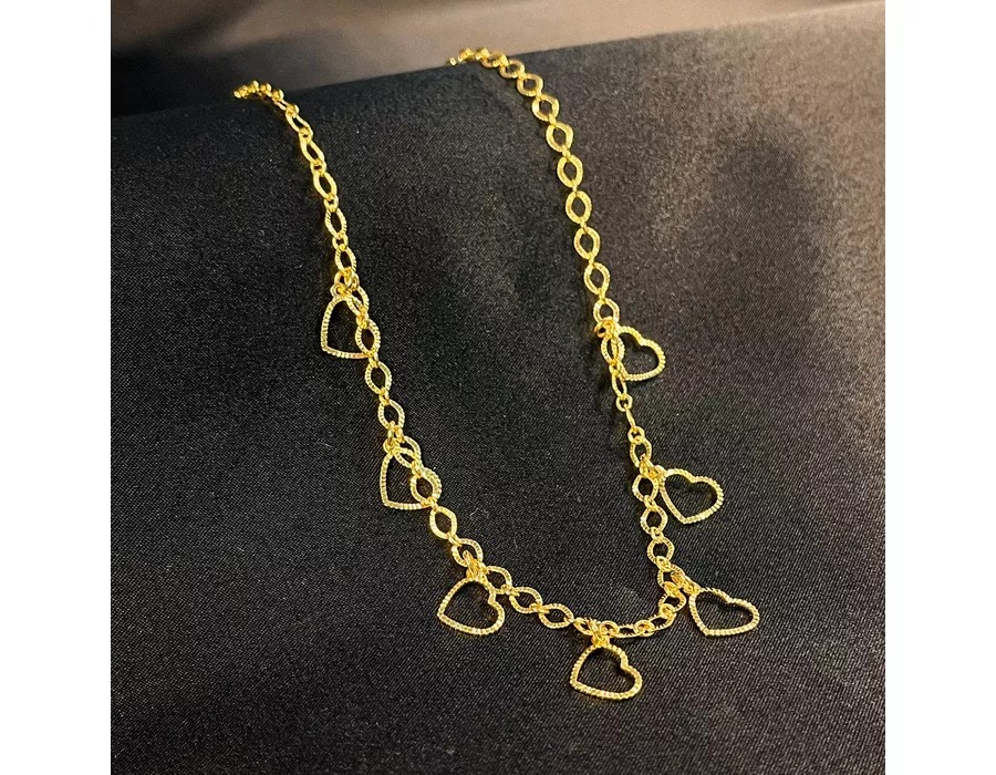 Choker com Corações Banhado em Ouro 18k