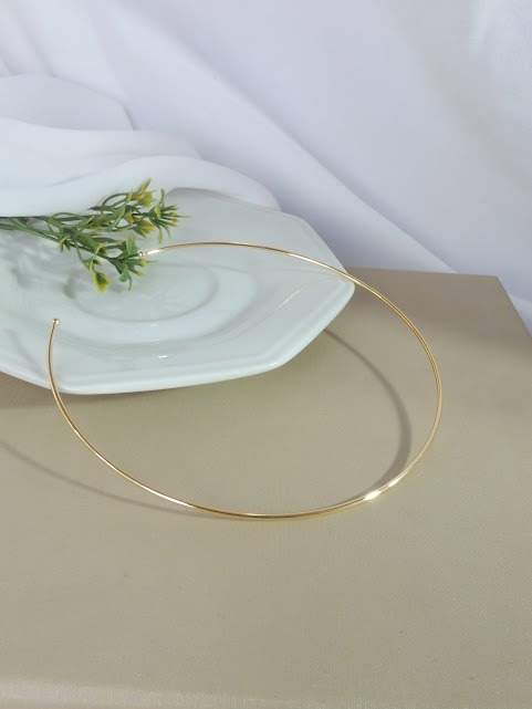 Choker Circular Aro fino Banhado em Ouro 18k