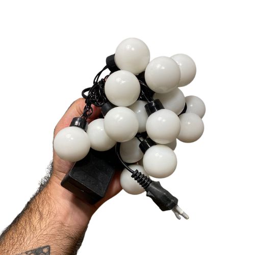 Cordão De Lâmpadas De Led Pisca Formato Bolinha 4 Metros 8 Funções Natal Tomada