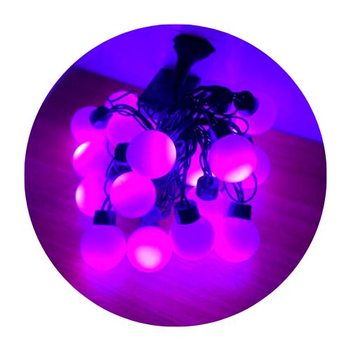 Cordão De Lâmpadas De Led Pisca Formato Bolinha 4 Metros 8 Funções Natal Tomada