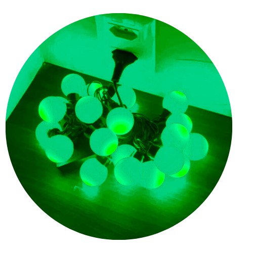 Cordão De Lâmpadas De Led Pisca Formato Bolinha 4 Metros 8 Funções Natal Tomada