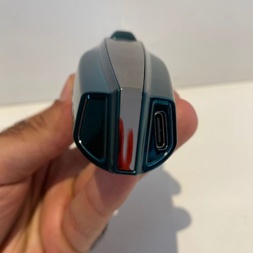 Barbeador E Aparador De Pelos Portátil USB Kemei Verde Metal