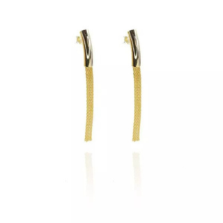 Brinco Fio Grosso Trabalhado Folheado a Ouro 18K