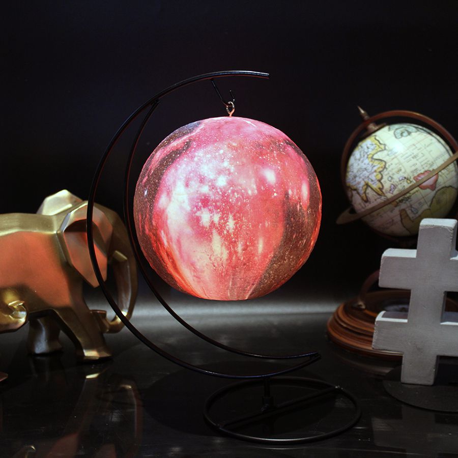 Luminária Pendente Planeta Galáxia 3d Abajur Usb Com Controle RGB Colorido
