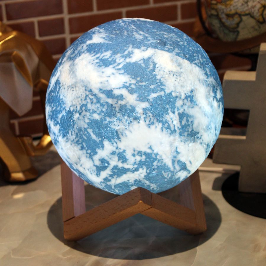 Luminária Lua Planetária 3D Colorida Touch