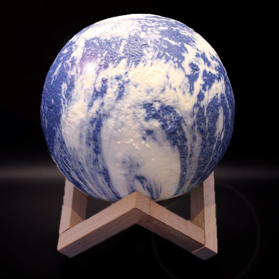 Luminária Lua Planetária 3D Colorida Touch