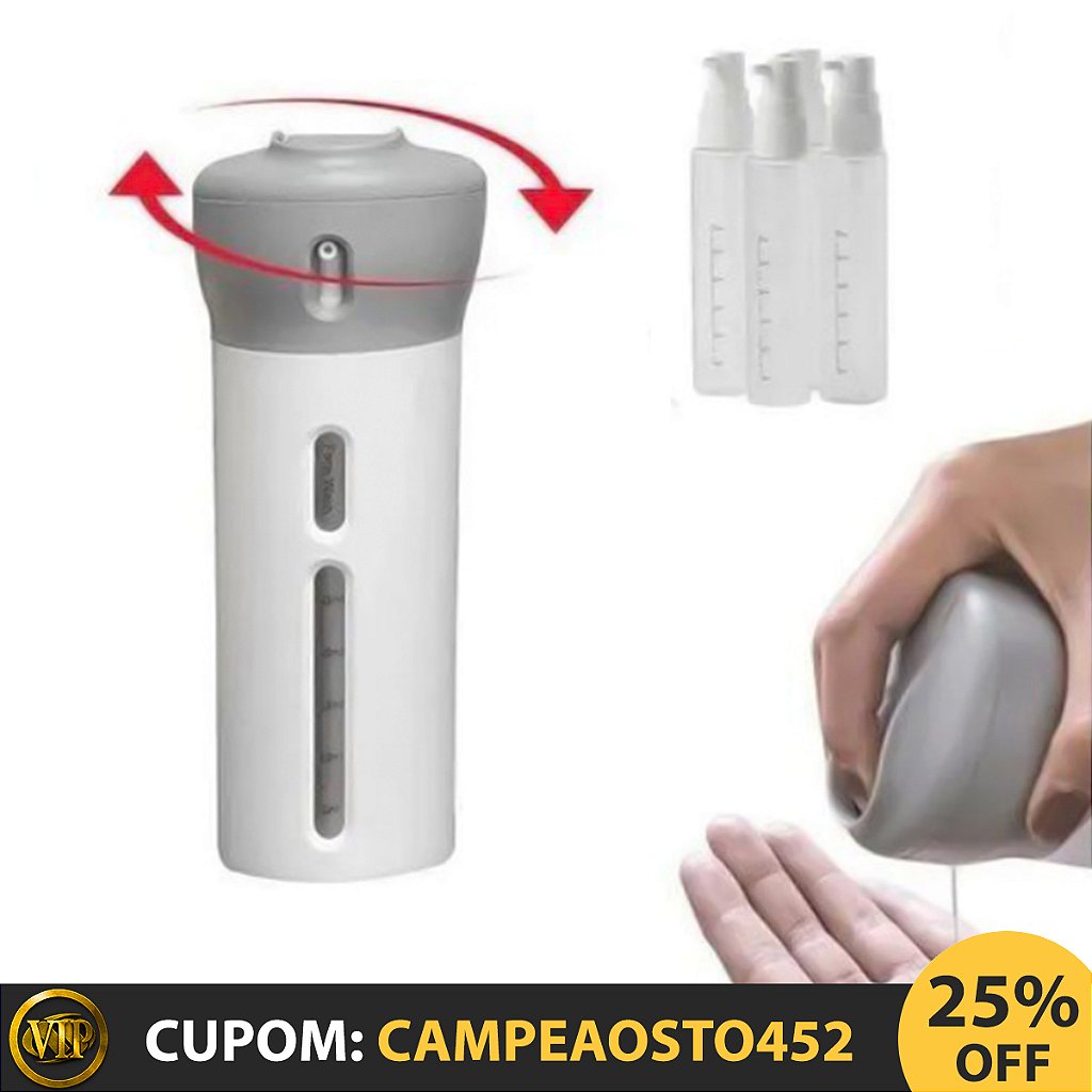 Dispenser Sabão Líquido Cremes Hidratantes Rotativo Portátil 4 em 1