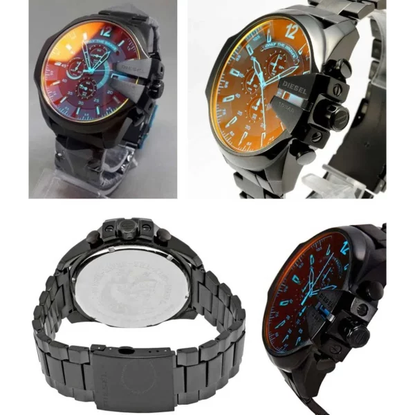 Relógio Diesel Dz4318 Mega Chief Camaleão Black