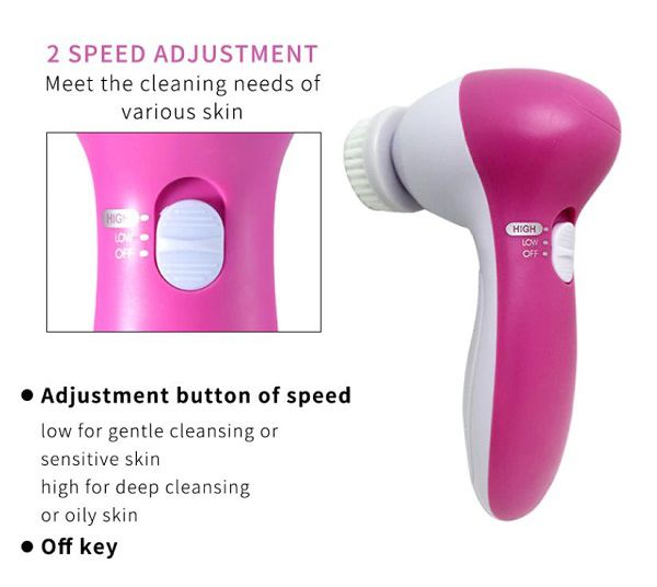 Massageador Facial 5 Em 1 Limpeza Pele Esfoliante Portátil