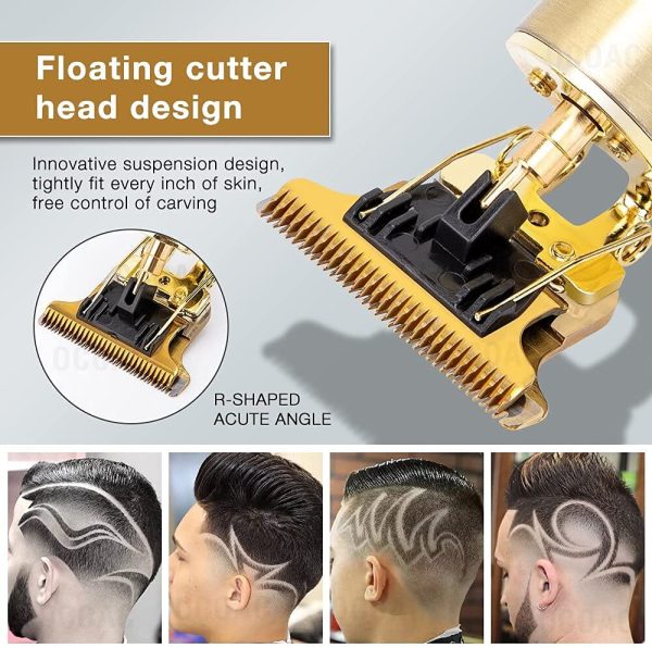 Máquina Elétrica Masculina Recarregável de Cortar Cabelo e Barbear VINTAGE