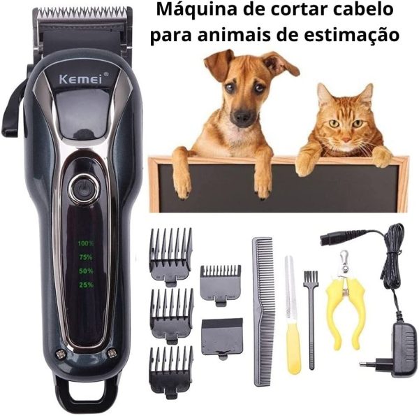 Máquina Tosa Pet Kemei Km-1991 Profissional S/ Fio Bivol