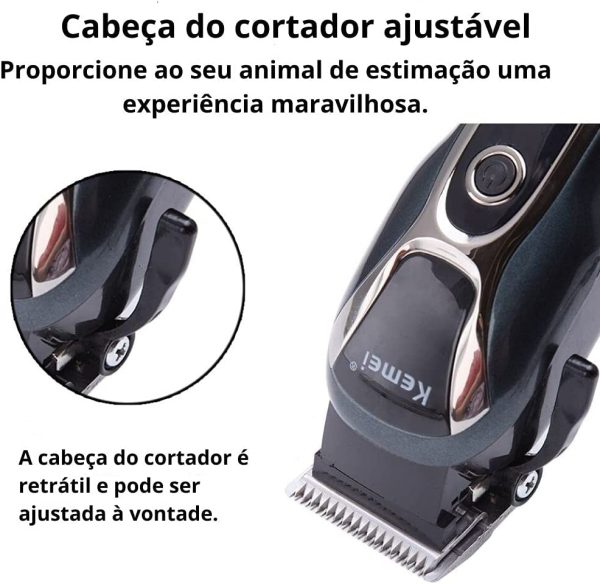 Máquina Tosa Pet Kemei Km-1991 Profissional S/ Fio Bivol