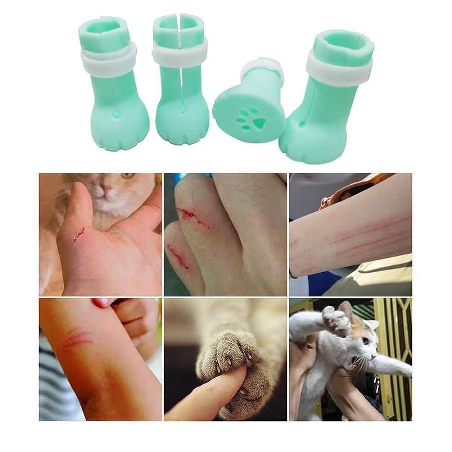 Sapatos Para Pet Bota Silicone Gato Anti Arranhão Ajustável